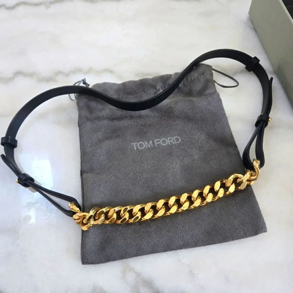 Tom Ford Women's chain leather belt New size M